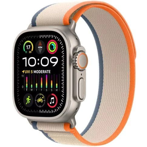 MuVe Watch Ultra 2 GPS + Cellular, 49mm Titanium Case with Orange/Beige Trail Loop - S/M