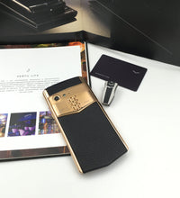 VERTU ASTER P BLACK 18K Gold Plated Calf Hide Dual Sim Card Phone