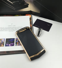 VERTU ASTER P BLACK 18K Gold Plated Calf Hide Dual Sim Card Phone