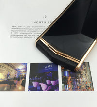 VERTU ASTER P BLACK 18K Gold Plated Calf Hide Dual Sim Card Phone