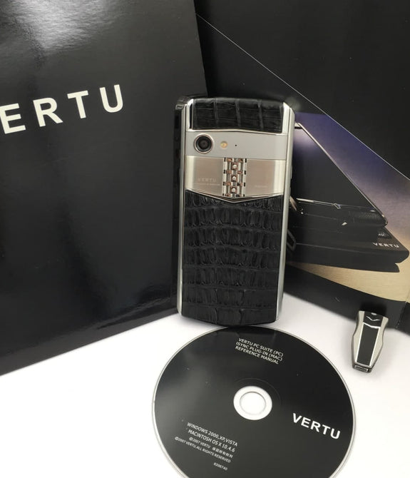 VERTU ASTER P BLACK Crocodile Dual Sim Card Mobile Phone