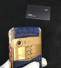 VERTU ASTER P BLUE Crocodile Dual Sim Card Luxurious Phone