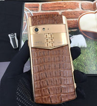 VERTU ASTER P Brown Crocodile Bone Dual Sim Card Mobile Phone