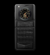 VERTU IRONFLIP BASALT BLACK ALLIGATOR SKIN MOBILE PHONE