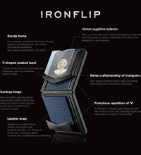 Vertu Ironflip Blue Calfskin Series Luxury Mobile Fliphone