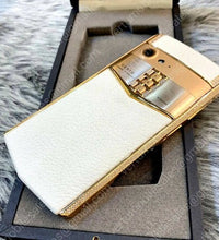 Vertu Aster P White Leather 18ct Rosegold Diamond Edition Mobile Phone