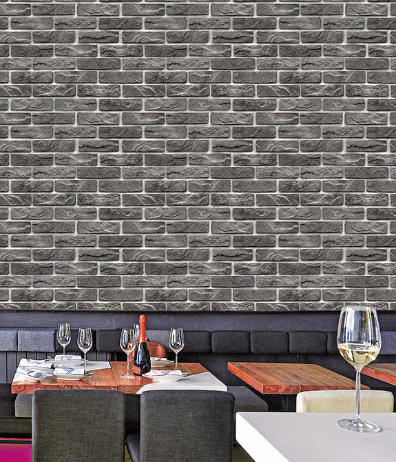 3D Brick Design decorative HD Wallpaper with Fancy Floral Pattern
